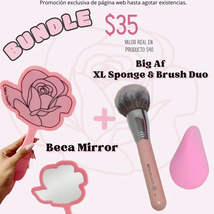 BUNDLE🤝🏽 BIG AF XL Sponge & Brush Duo + Beca Mirror 🪞🌷🚨Promoción Exclusiva de Página Web